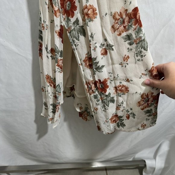 $218 Reformation [‎ 6 ] Cassandra Midi Dress in Veranda Floral Ivory #5831 - Picture 8 of 15